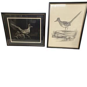 Hand etched roadrunners